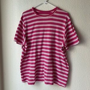 Pink and White Striped T-Shirt